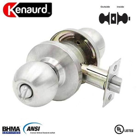 Kenaurd Kenaurd:Privacy Door Knob Grade 2 - Silver KCDK01-SS-PR